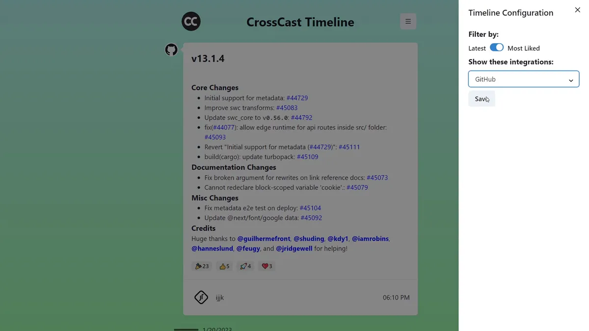CrossCast project preview
